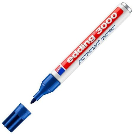 Rotulador permanente Edding 3000 Azul 10 Unidades