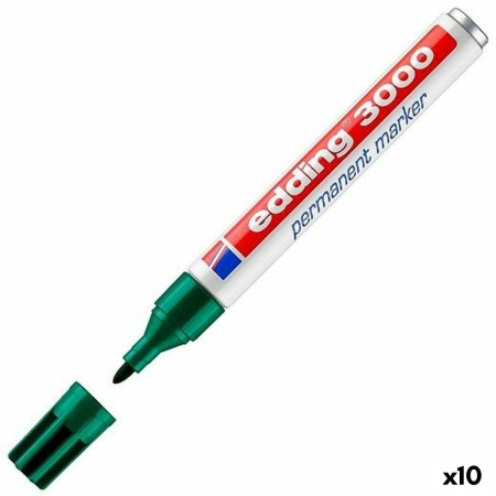 Marqueur permanent Edding 3000 Vert 10 Unités