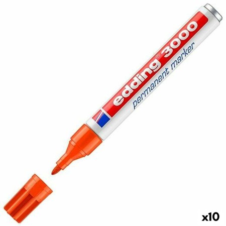 Rotulador permanente Edding 3000 Naranja 10 Unidades