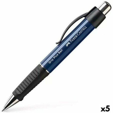 Bolígrafo Faber-Castell Grip Plus Ball M Azul 5 Unidades