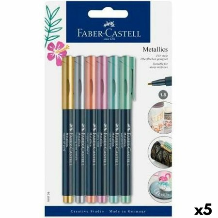 Set de Rotuladores Faber-Castell Creative Studio Metalizado 5 Unidades