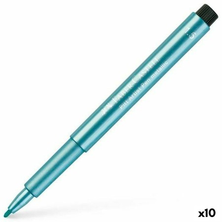 Rotuladores Faber-Castell Pitt Artist Metalizado Azul 10 Unidades