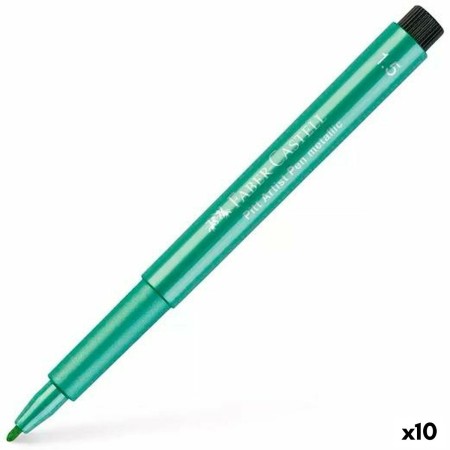 Rotuladores Faber-Castell Pitt Artist Metalizado Verde 10 Unidades