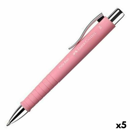 Bolígrafo Faber-Castell Poly Ball XB Rosa 5 Unidades