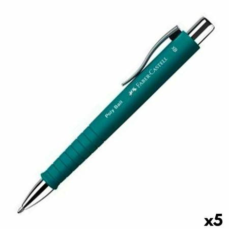 Bolígrafo Faber-Castell Poly Ball XB Verde Esmeralda 5 Unidades