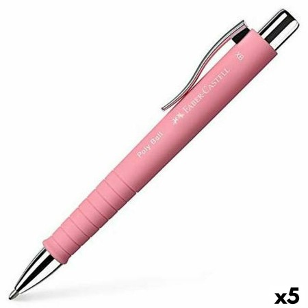 Bolígrafo Faber-Castell Poly Ball XB Rosa 5 Unidades