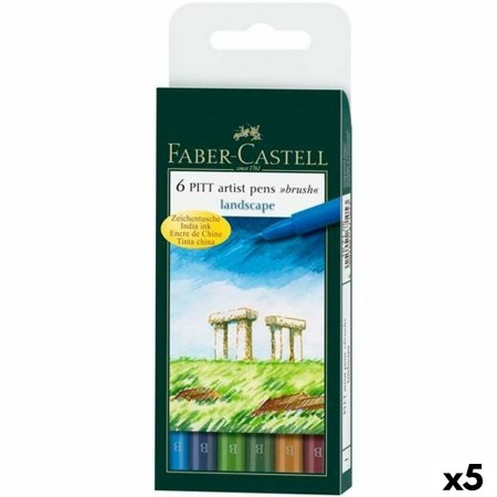 Ensemble de Marqueurs Faber-Castell Pitt Artist Landscape Coffret 5 Unités