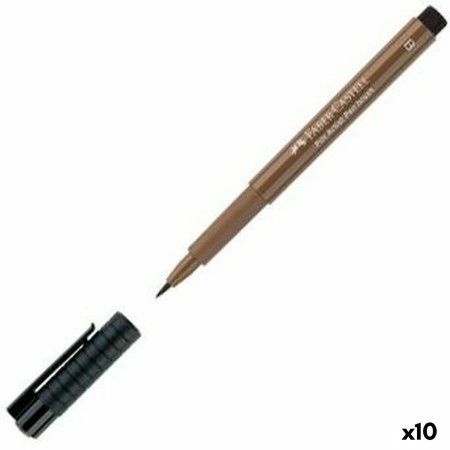 Rotuladores Faber-Castell Pitt Artist Marrón oscuro 10 Unidades