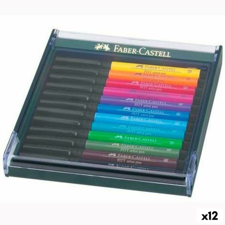 Ensemble de Marqueurs Faber-Castell Pitt Artist Coffret 12 Unités