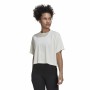 Camiseta de Manga Corta Mujer Adidas Aeroready Wrap-Back Blanco