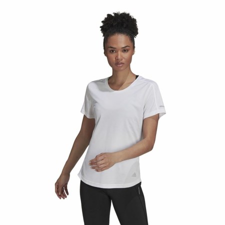 Camiseta de Manga Corta Mujer Adidas Run It Blanco