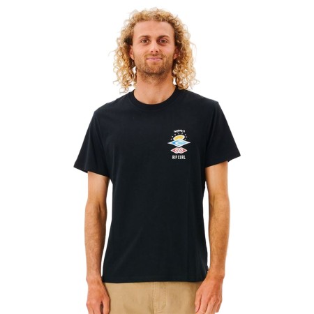 Camiseta de Manga Corta Hombre Rip Curl Search Essential Negro