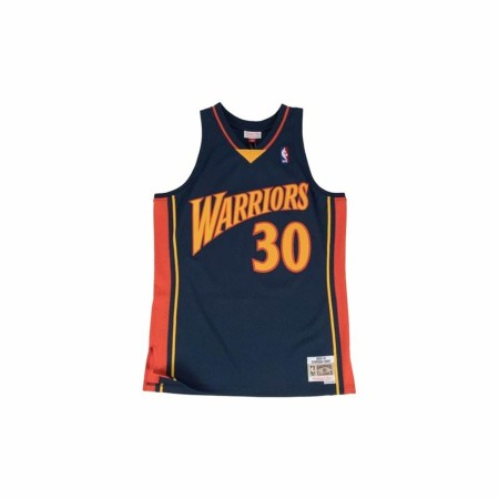 t-shirt de basket Mitchell & Ness GS Warriors Stepahn Curry Bleu foncé