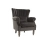 Sillón DKD Home Decor Terciopelo Madera de caucho Gris oscuro (74 x 70 x 88 cm)