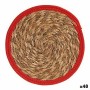 Dessous de plat Naturel Rouge Fibre naturelle (30 x 1 x 30 cm) (48 Unités)