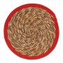 Salvamantel Natural Rojo Fibra natural (30 x 1 x 30 cm) (48 Unidades)