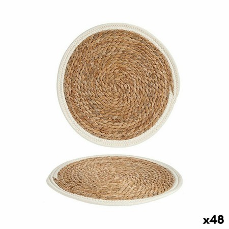 Dessous de plat Naturel Blanc Fibre naturelle (35 x 1 x 35 cm) (48 Unités)