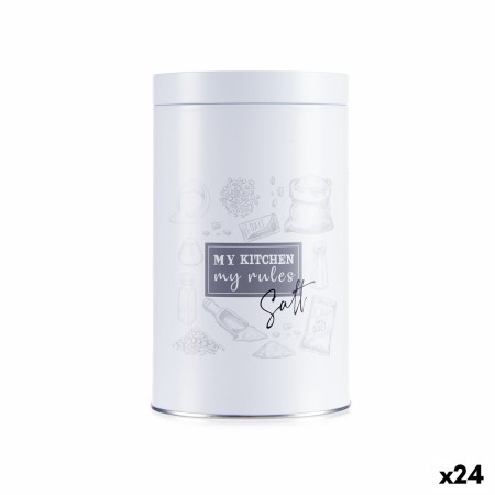 Boîte Sel Blanc Fer blanc (10,4 x 18,2 x 10,4 cm) (24 Unités)
