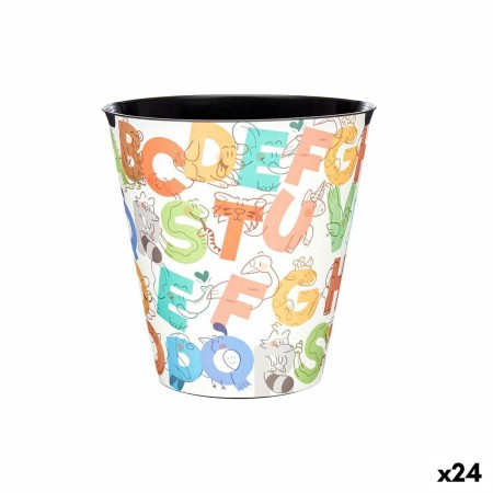 Papelera Multicolor Abecedario Plástico (10 L) (24 Unidades)