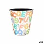 Papelera Multicolor Abecedario Plástico (10 L) (24 Unidades)