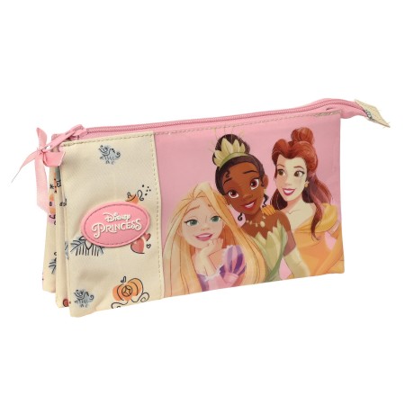 Portatodo Triple Princesses Disney Magical Beige Rosa (22 x 12 x 3 cm)