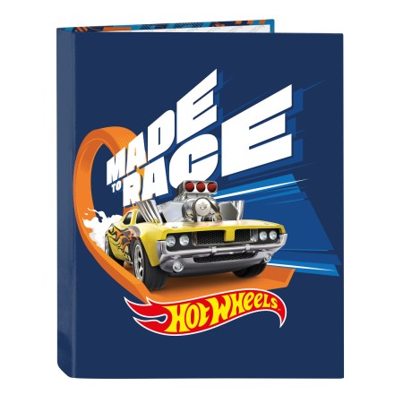 Carpeta de anillas Hot Wheels Speed club Naranja Azul marino A4 (26.5 x 33 x 4 cm)