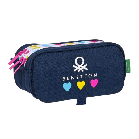 Trousse Fourre-Tout Triple Benetton Love Blue marine (21,5 x 10 x 8 cm)