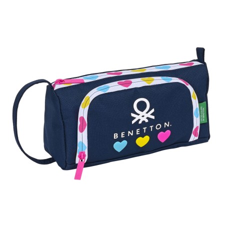 Trousse Scolaire avec Accessoires Benetton Love Blue marine (20 x 11 x 8.5 cm) (32 Pièces)