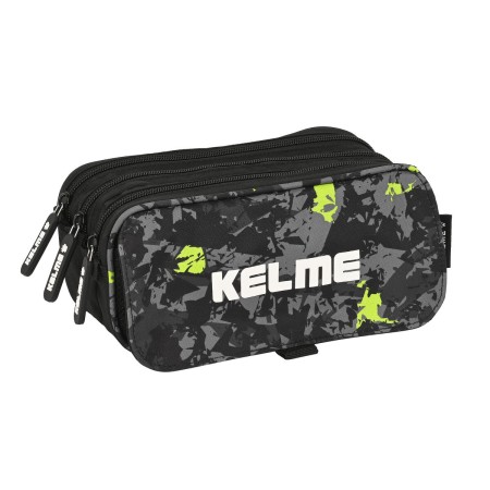 Portatodo Triple Kelme Jungle Negro Gris Lima (21,5 x 10 x 8 cm)