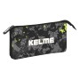 Portatodo Triple Kelme Jungle Negro Gris Lima (22 x 12 x 3 cm)