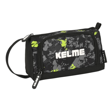 Estuche Escolar con Accesorios Kelme Jungle Negro Gris Lima (20 x 11 x 8.5 cm) (32 Piezas)