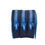 Trousse Fourre-Tout Triple Benetton Deep water Bleu (21,5 x 10 x 8 cm)