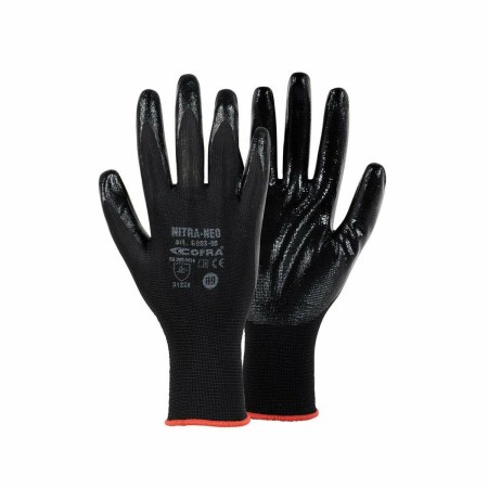 Guantes de Trabajo Cofra Skinproof Negro Nailon Elastano Nitrilo