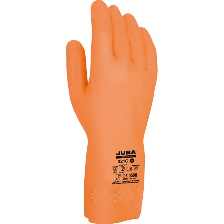 Gants de travail JUBA Orange Néoprène Latex Flocage