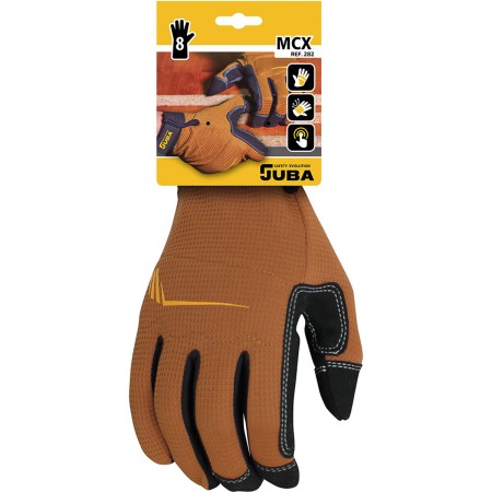 Gants de travail JUBA Mecanix Tactile Cuir synthétoqie Marron Spandex