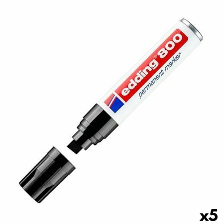 Rotulador permanente Edding 800 Negro 5 Unidades