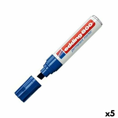 Rotulador permanente Edding 800 Azul 5 Unidades