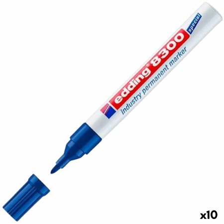 Rotulador permanente Edding 8300 Azul 10 Unidades