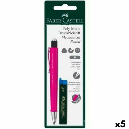 Portaminas Faber-Castell Grip Matic Rosa 0,7 mm (5 Unidades)