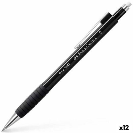 Portaminas Faber-Castell Grip 1347 Negro 0,7 mm (12 Unidades)