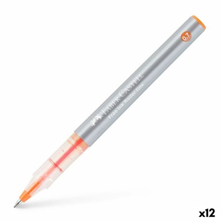 Boligrafo de tinta líquida Faber-Castell Roller Free Ink Naranja (12 Unidades)