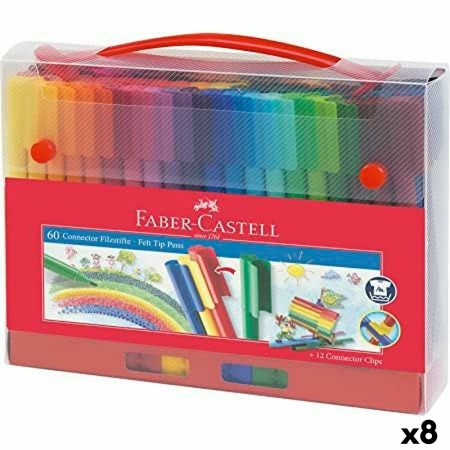 Ensemble de Marqueurs Faber-Castell Connector Porte documents 8 Unités