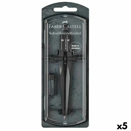 Compás Faber-Castell Negro 5 Unidades