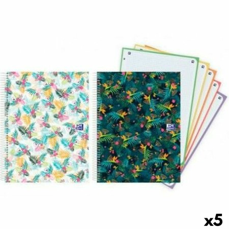 Cuaderno Oxford Europeanbook 5 Blossom A4 5 mm 120 Hojas Tapa dura Espiral (5 Unidades)