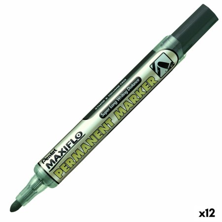 Marqueur permanent Pentel Maxiflo NLF50 Noir 12 Unités