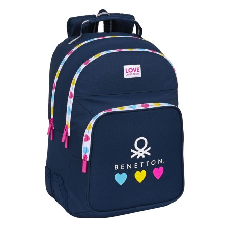 Mochila Escolar Benetton Love Azul marino (32 x 42 x 15 cm)