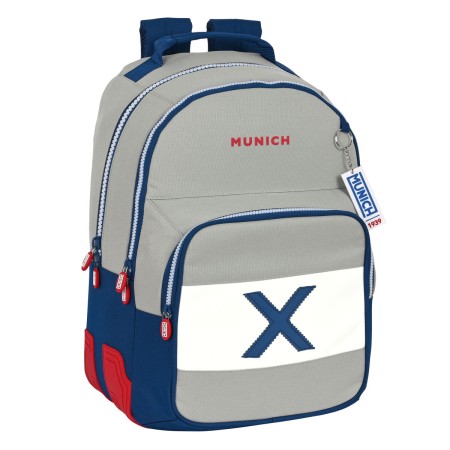 Cartable Munich College Gris (32 x 42 x 15 cm)