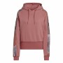 Sudadera con Capucha Mujer Adidas Allover Print Rosa Rojo Carmesí