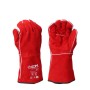 Guantes de Trabajo EDM Soldadores Rojo Algodón Piel de serraje Kevlar