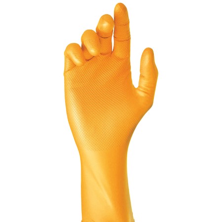 Gants Jetables JUBA Grippaz Caisse Sans poudre Orange Nitrile (50 Unités)